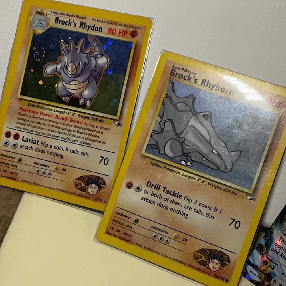 Pokémon cards wotc Brock 7 x bundle swirl holo